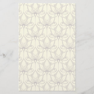 Creme Floral Muster Briefpapier