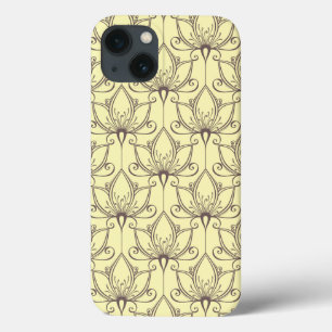 Creme Floral Muster iPhone 13 Hülle