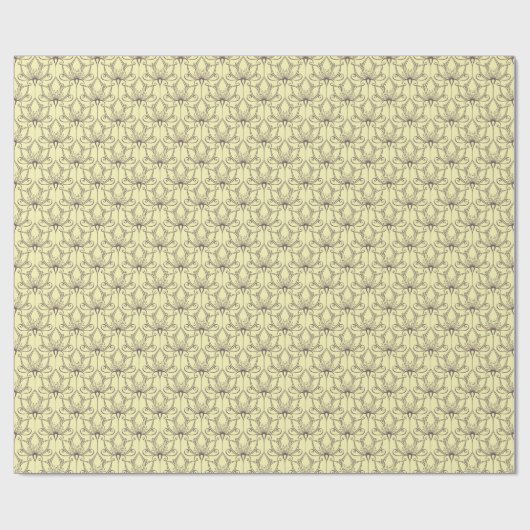 Creme Floral Muster Geschenkpapier (Flach)