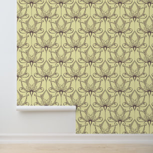 Creme Floral Muster Tapete