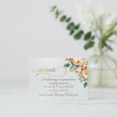 Creme Floral, QR Code - Perlenweiß Begleitkarte (Stehend Vorderseite)