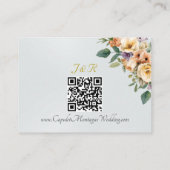 Creme Floral, QR Code - Perlenweiß Begleitkarte (Rückseite)