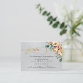 Creme Floral, QR-Code - Silber Begleitkarte (Stehend Vorderseite)