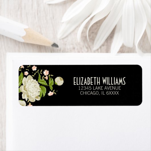 Creme Floral Return Address Label (Insitu)