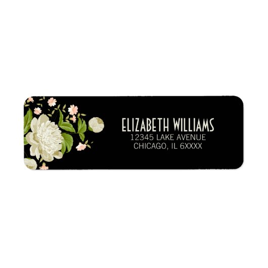 Creme Floral Return Address Label (Vorne)