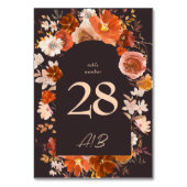 Creme floral Terracotta Arch Wedding Tischnummer (Rückseite)