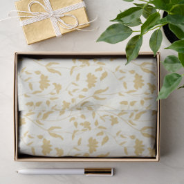 Creme Floral wiederholtes Muster Seidenpapier