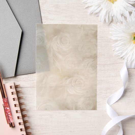 Creme Floral Wirbel Pergament Einladungen (Hochzeit)