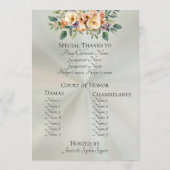 Creme Florales Quinceanera-Programm - Pastell-Salb Programm (Rückseite)