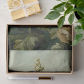 Creme Florals im grünen Hintergrund Seidenpapier (Geschenk)