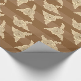 Creme Flower Happy Geburtstag mit Taupe Streifen Geschenkpapier