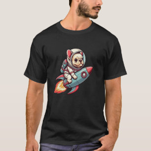 Creme-Französische-Bulldogge-Astronaut-Mars-Hundef T-Shirt