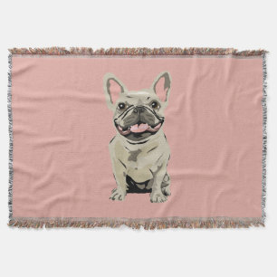 Creme Französische Bulldogge Decke