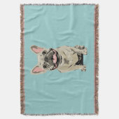 Creme Französische Bulldogge Decke (Vorderseite Vertikal)