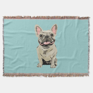 Creme Französische Bulldogge Decke
