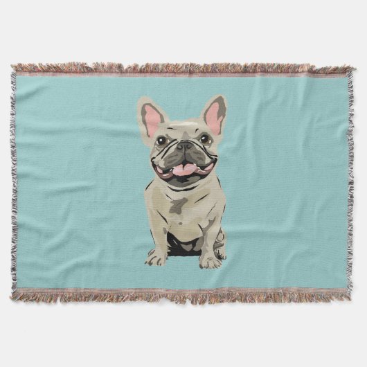 Creme Französische Bulldogge Decke (Vorderseite)