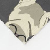 Creme-Französische Bulldogge Fleecedecke (Ecke)