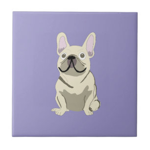 Creme Französische Bulldogge, Fliese
