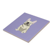 Creme Französische Bulldogge, Fliese (Seite)
