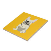 Creme-Französische-Bulldogge Fliese (Seite)