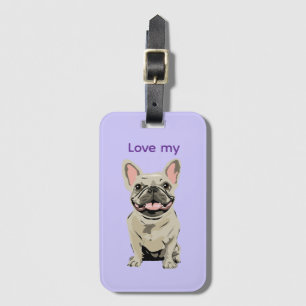 Creme-Französische-Bulldogge Gepäckanhänger