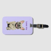 Creme-Französische-Bulldogge Gepäckanhänger (Vorderseite (Horizontal))