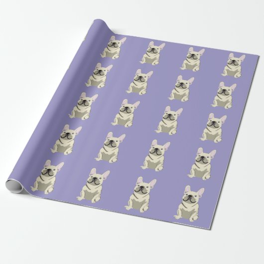 Creme-Französische Bulldogge, Geschenkpapier (Ungerollt)