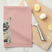 Creme-Französische-Bulldogge Geschirrtuch (Viertel Falte)