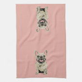 Creme-Französische-Bulldogge Geschirrtuch (Vertikal)