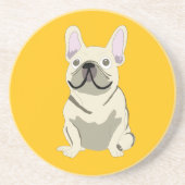 Creme-Französische Bulldogge Getränkeuntersetzer (Vorne)