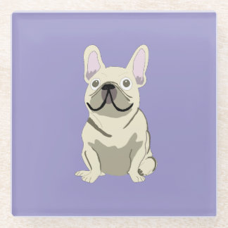 Creme-Französische Bulldogge, Glasuntersetzer