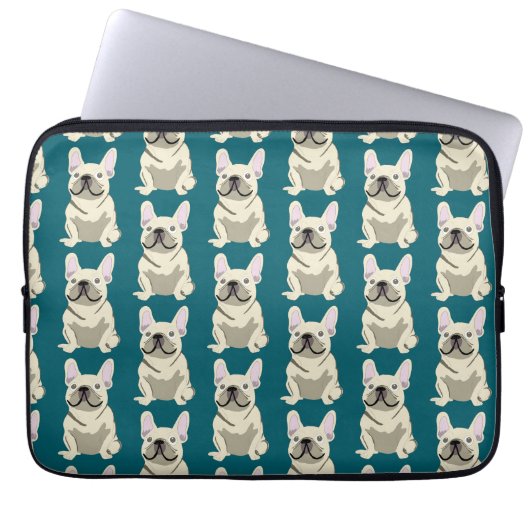 Creme-Französische Bulldogge Laptopschutzhülle (Vorderseite)