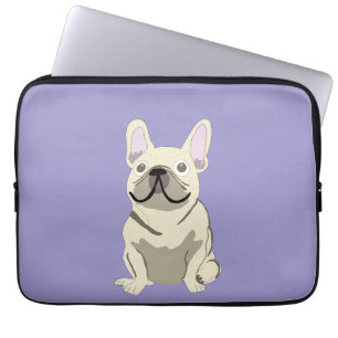 Creme Französische Bulldogge,  Laptopschutzhülle