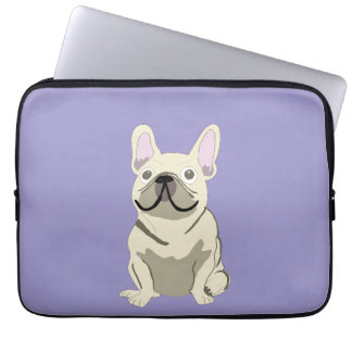 Creme Französische Bulldogge, Laptopschutzhülle
