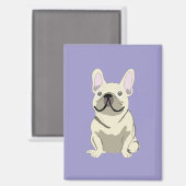 Creme-Französische Bulldogge,  Magnet (Vorderseite/Rückseite)