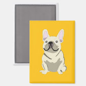 Creme-Französische Bulldogge Magnet (Vorderseite/Rückseite)