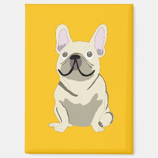 Creme-Französische Bulldogge Magnet (Vorderseite)