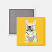 Creme-Französische Bulldogge Magnet (Vorderseite/Rückseite)