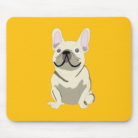 Creme Französische Bulldogge Mousepad (Vorne)