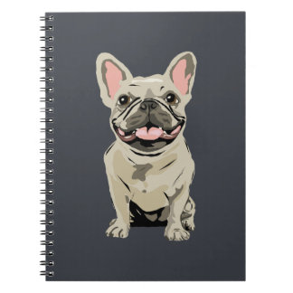 Creme-Französische Bulldogge Notizblock