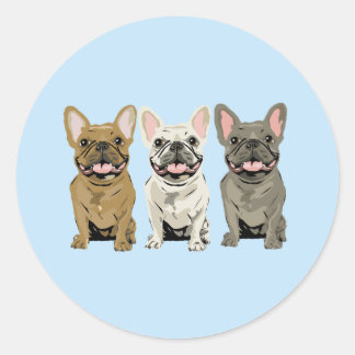 Creme-Französische Bulldogge, Runder Aufkleber