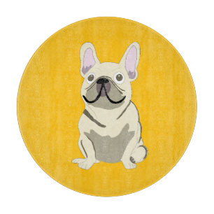 Creme Französische Bulldogge Schneidebrett
