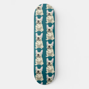 Creme-Französische Bulldogge Skateboard
