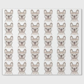 Creme French Bulldog Dog Head Pattern Geschenkpapier (Flach)