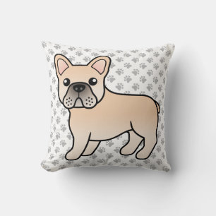 Creme French Bulldog Niedlicher Cartoon Dog Kissen