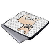Creme French Bulldog Niedlicher Cartoon Dog Laptopschutzhülle (Vorne Knopf)