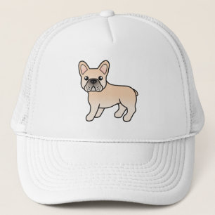 Creme French Bulldog Niedlicher Cartoon Dog Truckerkappe