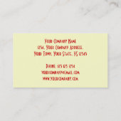 Creme für die Sunset Visitenkarte (Rückseite)