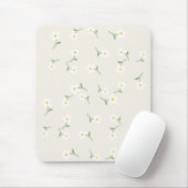 Creme-Gänseblümchen-Blumen-Mauspad Mousepad (Mit Mouse)