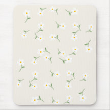 Creme-Gänseblümchen-Blumen-Mauspad